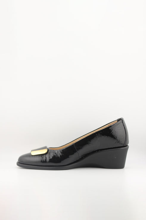 DFC Relax Wedge Heel Patent Leather Loafers
